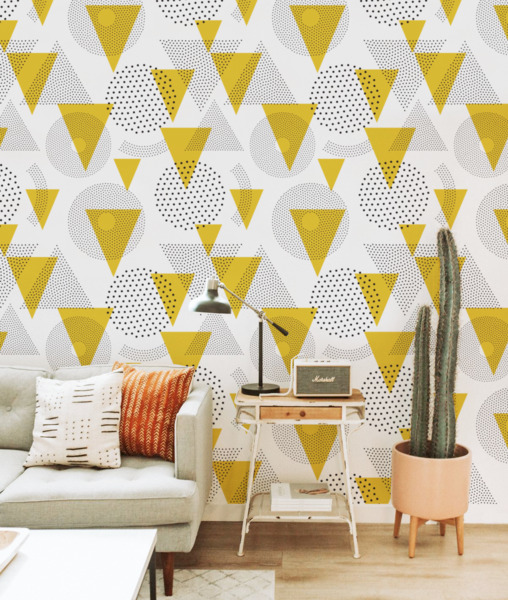 Wallpaper Mustard Geometric