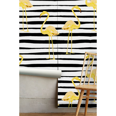 Wallpaper Golden Flamingos