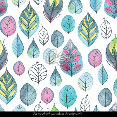 Wallpaper Colorful Painted Leaves