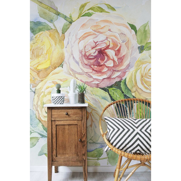 Wallpaper Rose-Painted Wall