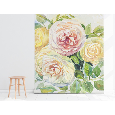 Wallpaper Rose-Painted Wall