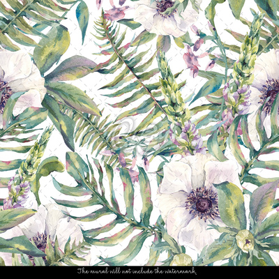Wallpaper Ferns and Anemones