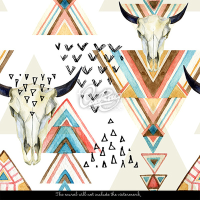 Wallpaper Boho Style Bulls