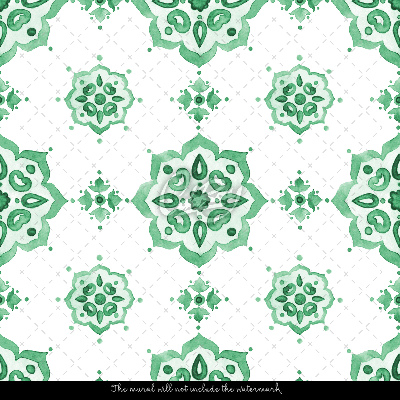 Wallpaper Green Oriental Patterns