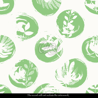 Wallpaper Leaves And Circles