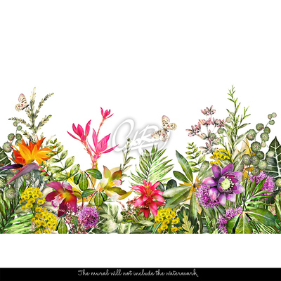 Wallpaper Exotic Meadow Full of Flowers