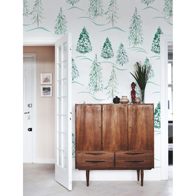 Wallpaper Coniferous Trees In Wintercolor
