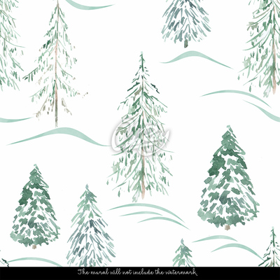 Wallpaper Coniferous Trees In Wintercolor