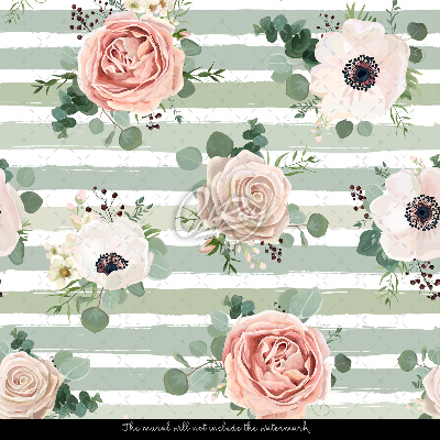 Wallpaper Roses On Striped Background