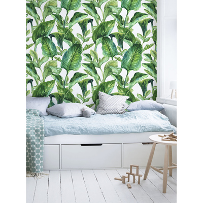 Wallpaper Green Banana Leaves