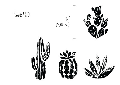 Wall decals Black and White Cacti