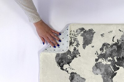 Bath mat World map