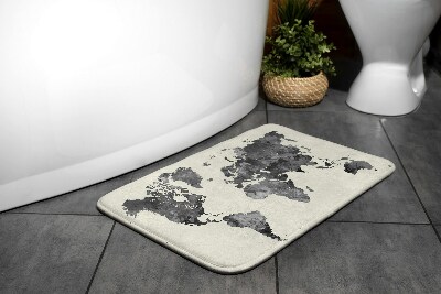 Bath mat World map