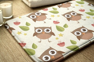 Non slip shower mat Owl Birds