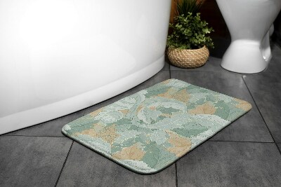 Non slip bath mat Plant leaves