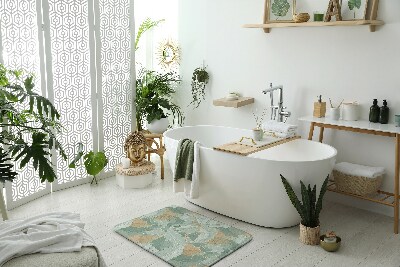 Non slip bath mat Plant leaves