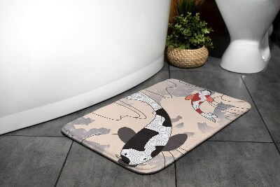 Non slip bath mat Koi carp