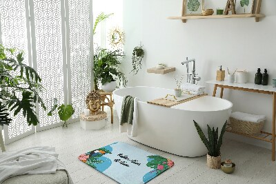 Non slip shower mat Tropical Birds