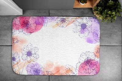 Bathroom carpet Flowers Watercolor