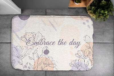 Non slip shower mat Line Art Floral