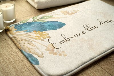 Non slip bath mat Flowers and Feathers