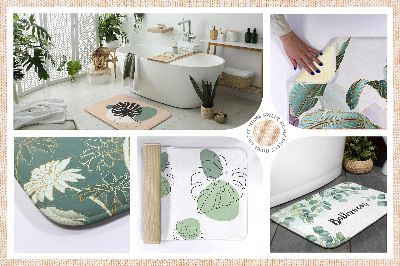 Bath mat Leaves Geometric