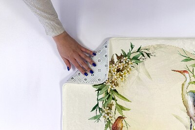 Bathroom mat Composition Flowers Bird