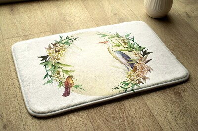 Bathroom mat Composition Flowers Bird