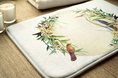 Bathroom mat Composition Flowers Bird