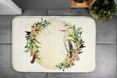 Bathroom mat Composition Flowers Bird