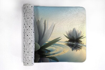 Non slip shower mat Flowers Water Lilies