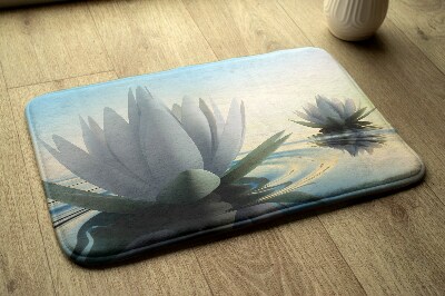 Non slip shower mat Flowers Water Lilies