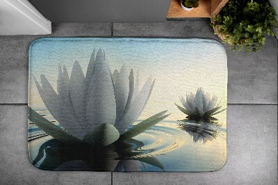 Non slip shower mat Flowers Water Lilies