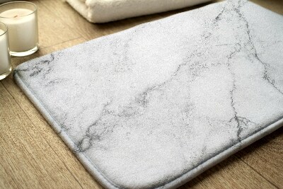 Bathroom mat White marble