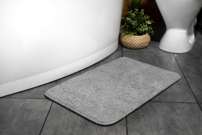 Bathroom rug Gray concrete