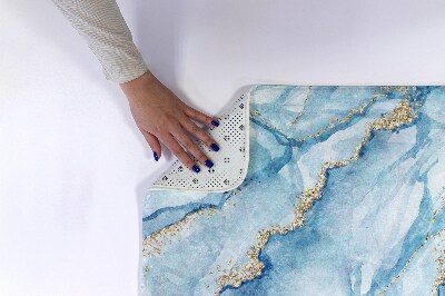 Non slip shower mat Blue marble