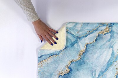 Non slip shower mat Blue marble