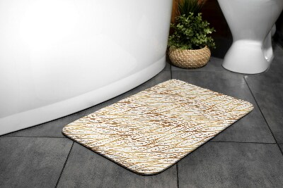 Non slip bath mat Gold Leaf Pattern