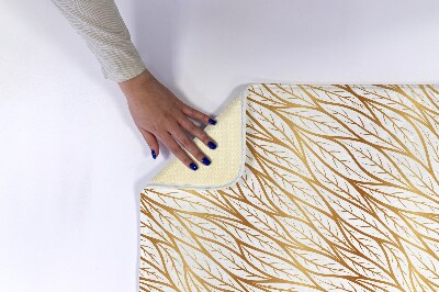 Non slip bath mat Gold Leaf Pattern