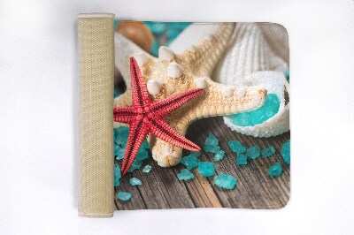 Bathroom mat Starfish Shells