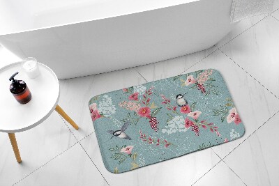 Bathroom carpet Flowers Birds