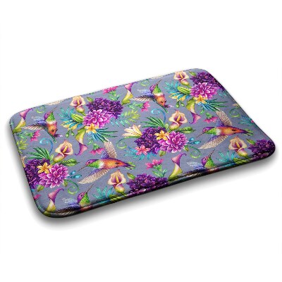 Non slip bath mat Flowers Birds