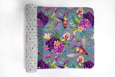 Non slip bath mat Flowers Birds