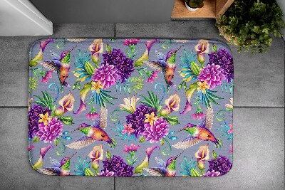 Non slip bath mat Flowers Birds