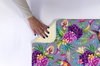 Non slip bath mat Flowers Birds