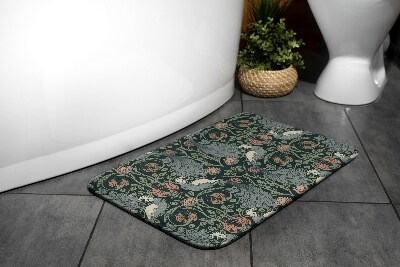 Non slip shower mat Birds Plants