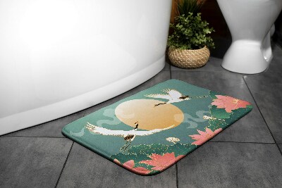 Bath rug Bird Flowers