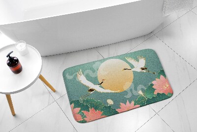 Bath rug Bird Flowers