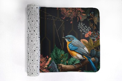 Non slip bath mat Bird Flowers