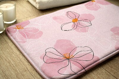 Bathroom rug Flowers Pink